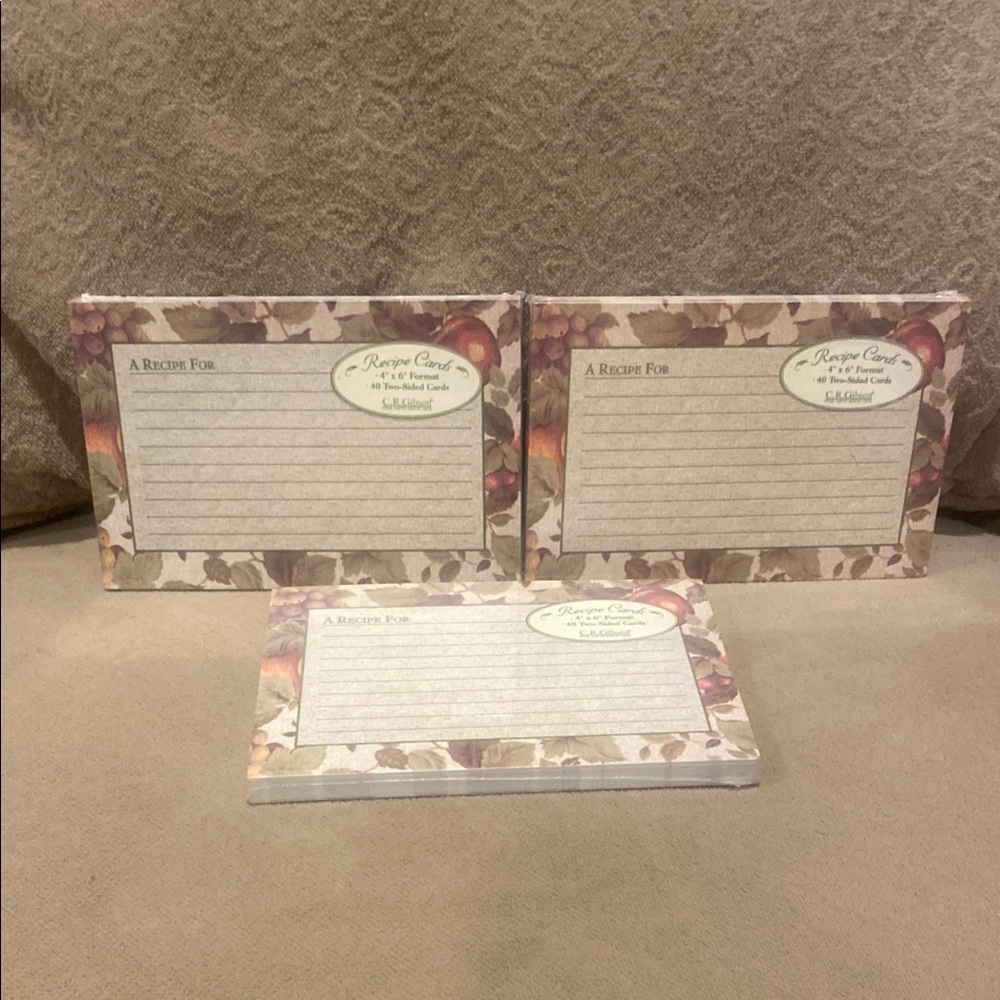 C.R. Gibson Floral Recipe Cards Set